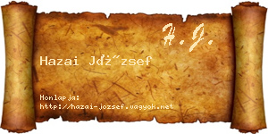 Hazai József névjegykártya